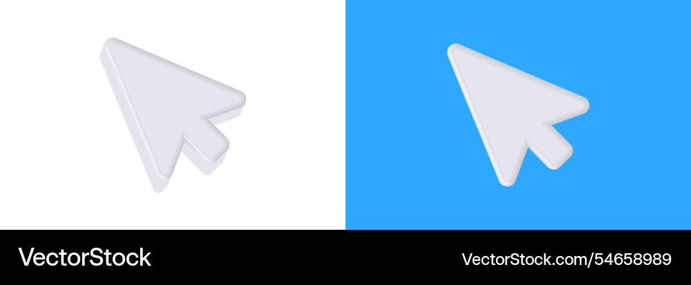 3d white arrow cursor on split vector image