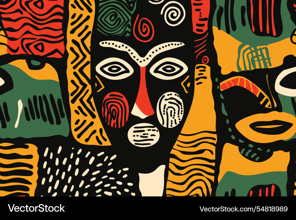 Abstract pattern with elements of african style Abstract pattern with elements of african style Vector Image