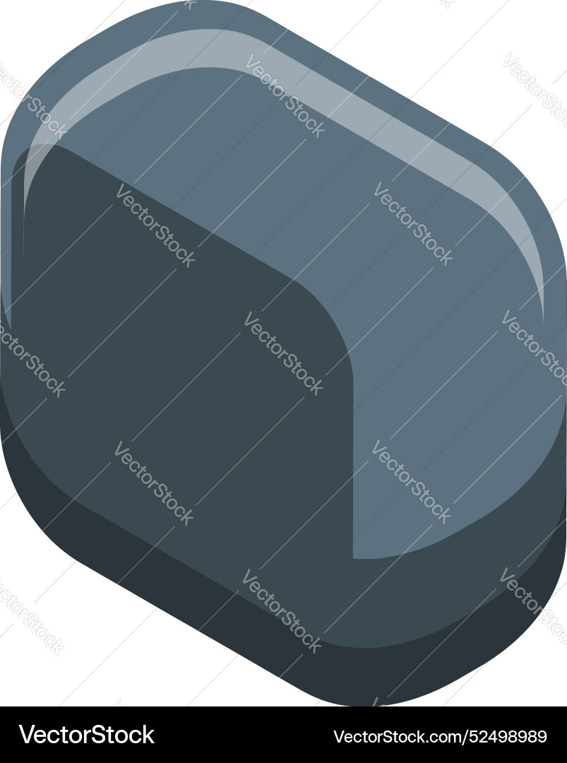 Blank rounded rectangular button isometric icon Blank rounded rectangular button isometric icon vector image