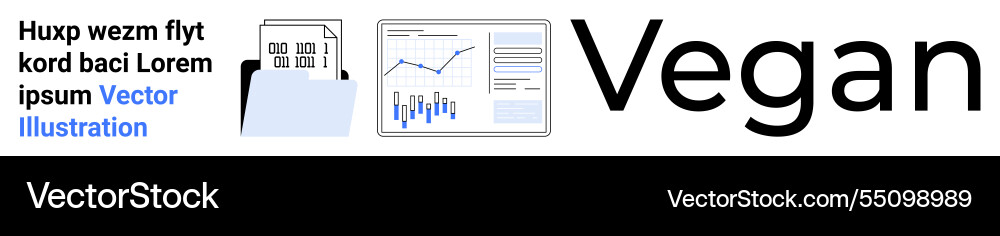 Business analytics with computer and vegans text Business analytics with computer and vegans text vector image