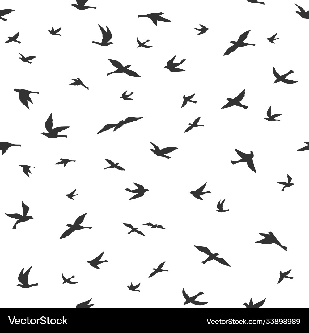 Flying Birds Seamless Pattern vector image