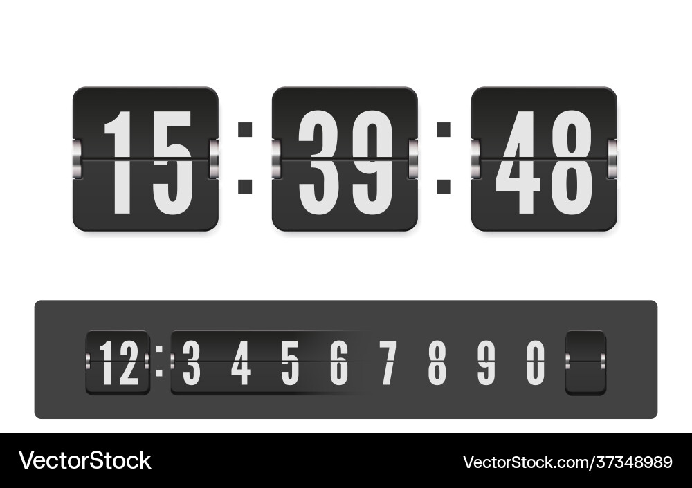 Scoreboard number font modern ui design vector image