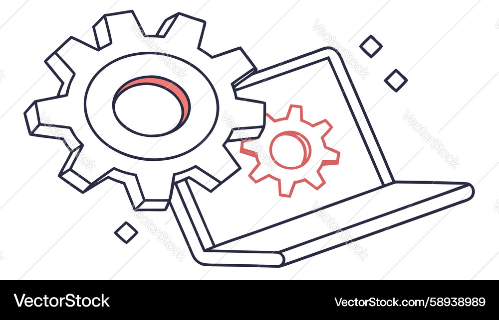 Tech engineering software hardware integration Vector Image