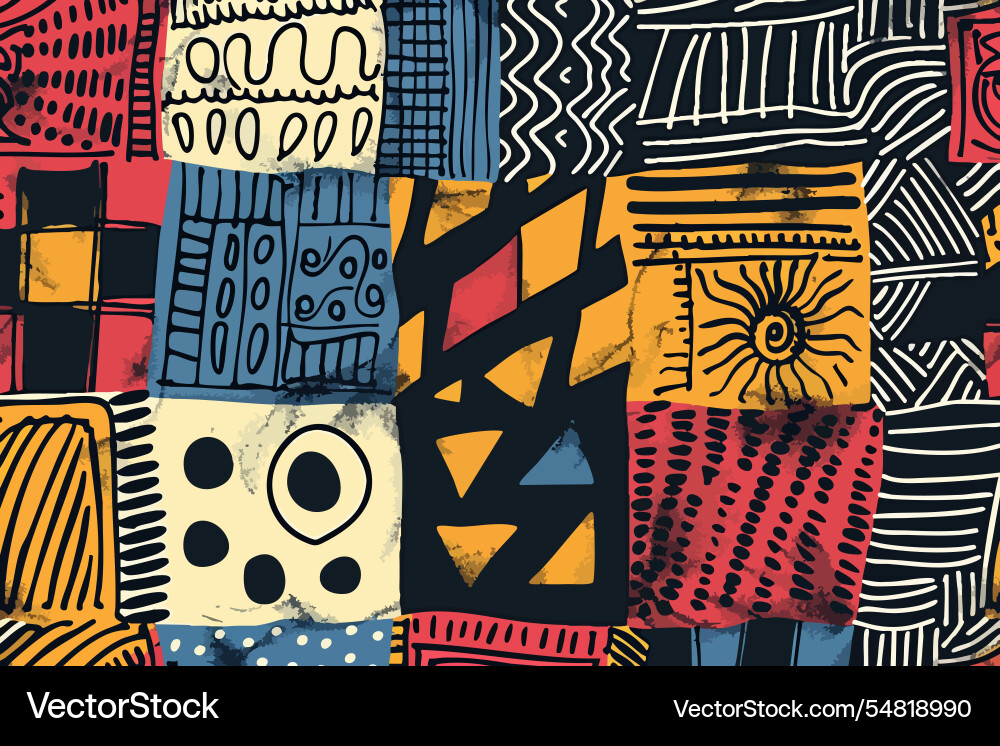 Abstract pattern with elements of african style vector image