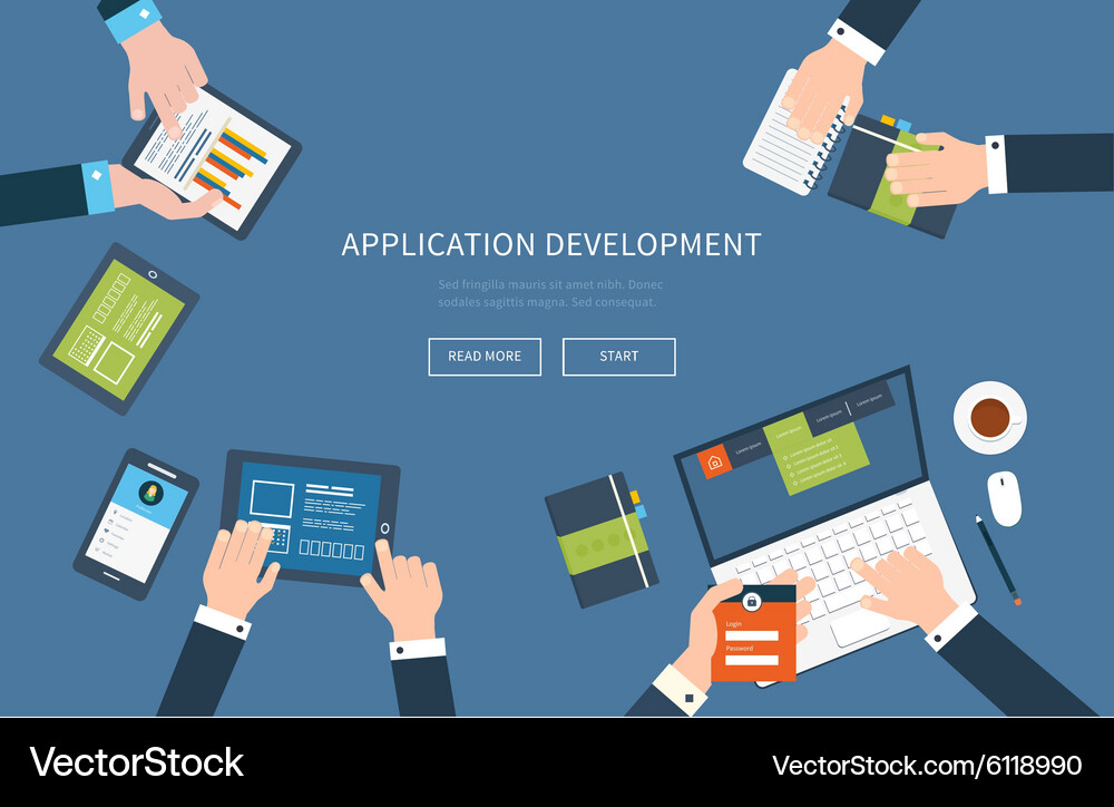 Concepts for business analysis teamwork project Vector Image