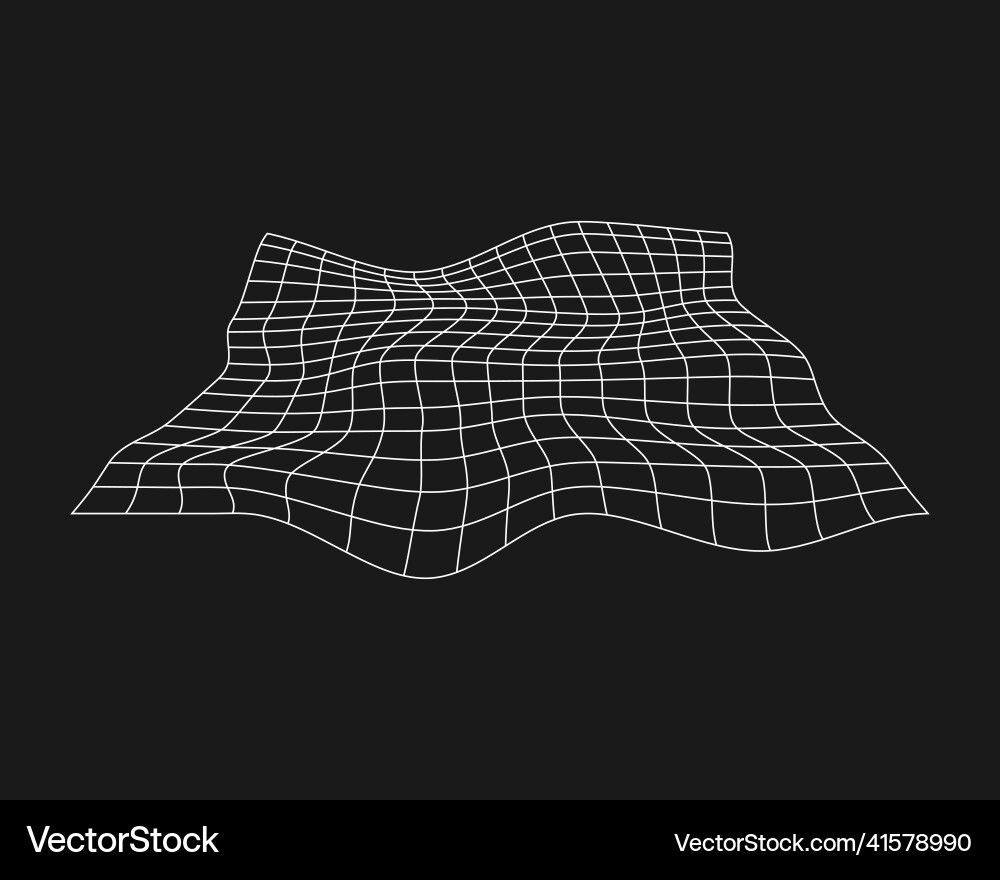 Cyber distorted grid retro punk design element Cyber distorted grid retro punk design element vector image