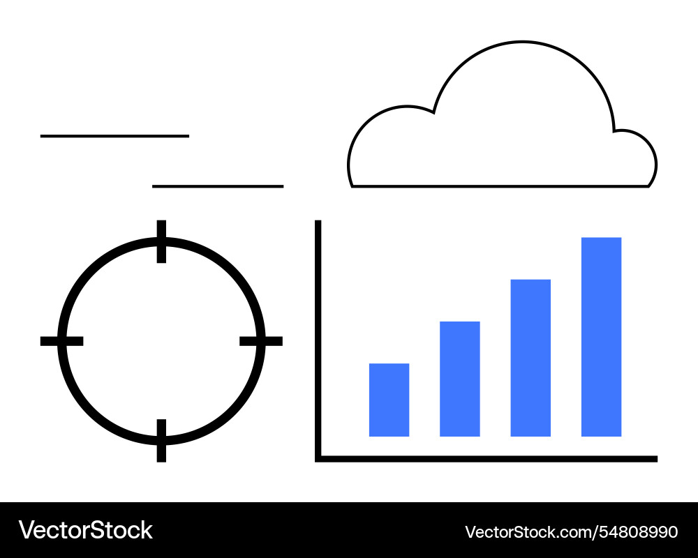 Data analysis with cloud storage and performance Data analysis with cloud storage and performance vector image