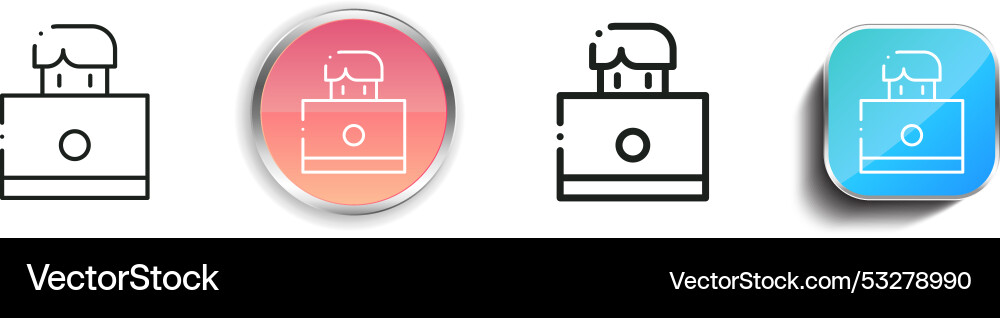 Designer icon thin linear regular and button vector image