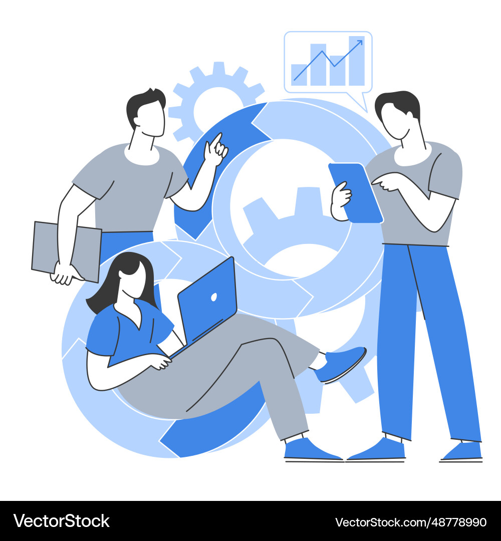 DevOps Lifecycle & Software Development vector image