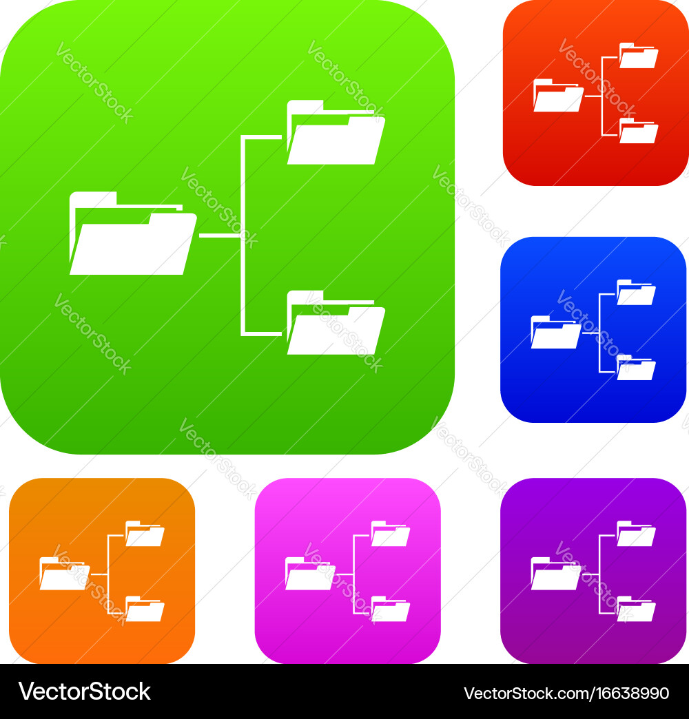 Folders structure set collection Vector Image