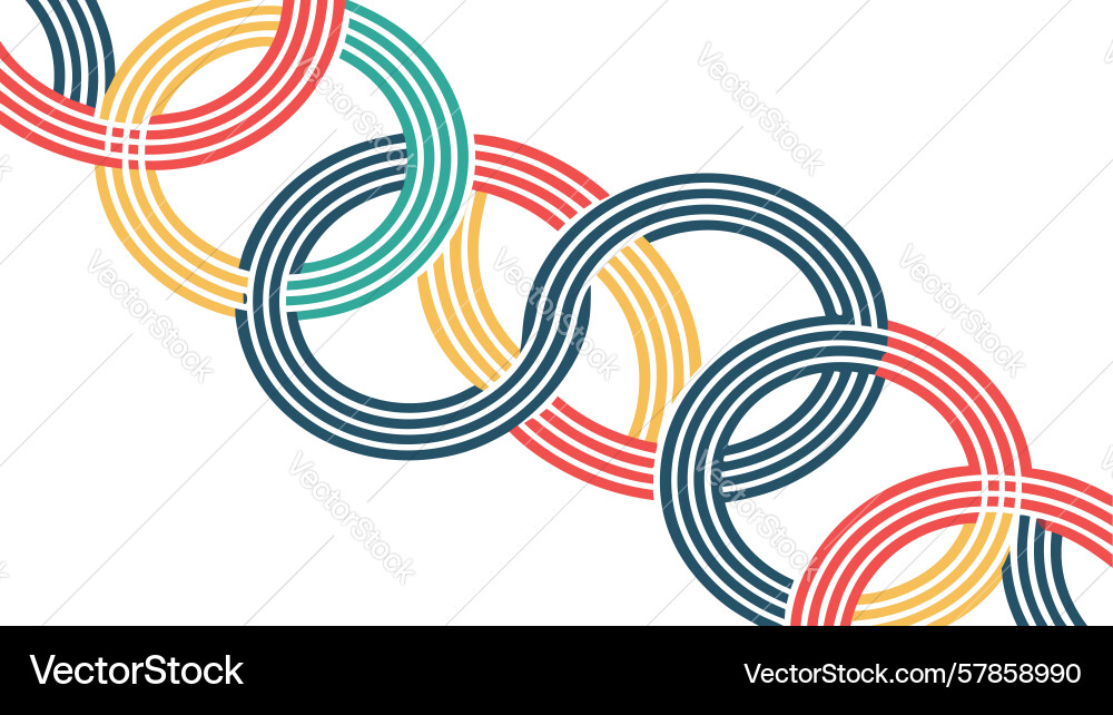 Interlocking colorful chain link pattern design vector image