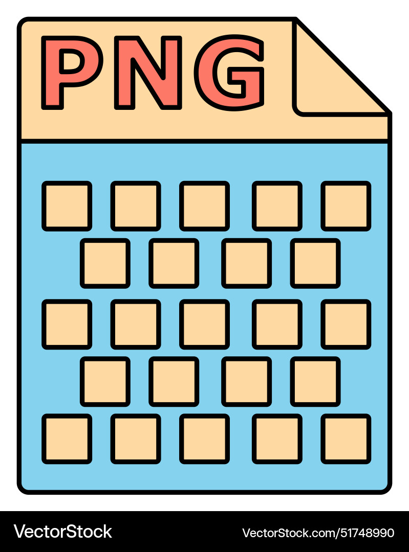 Png file icon raster image format symbol Vector Image