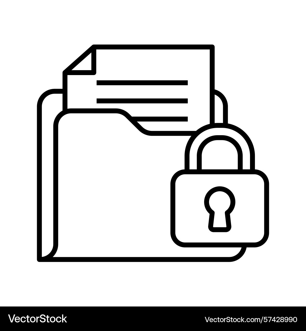 Secure folder icon with padlock symbol Secure folder icon with padlock symbol vector image