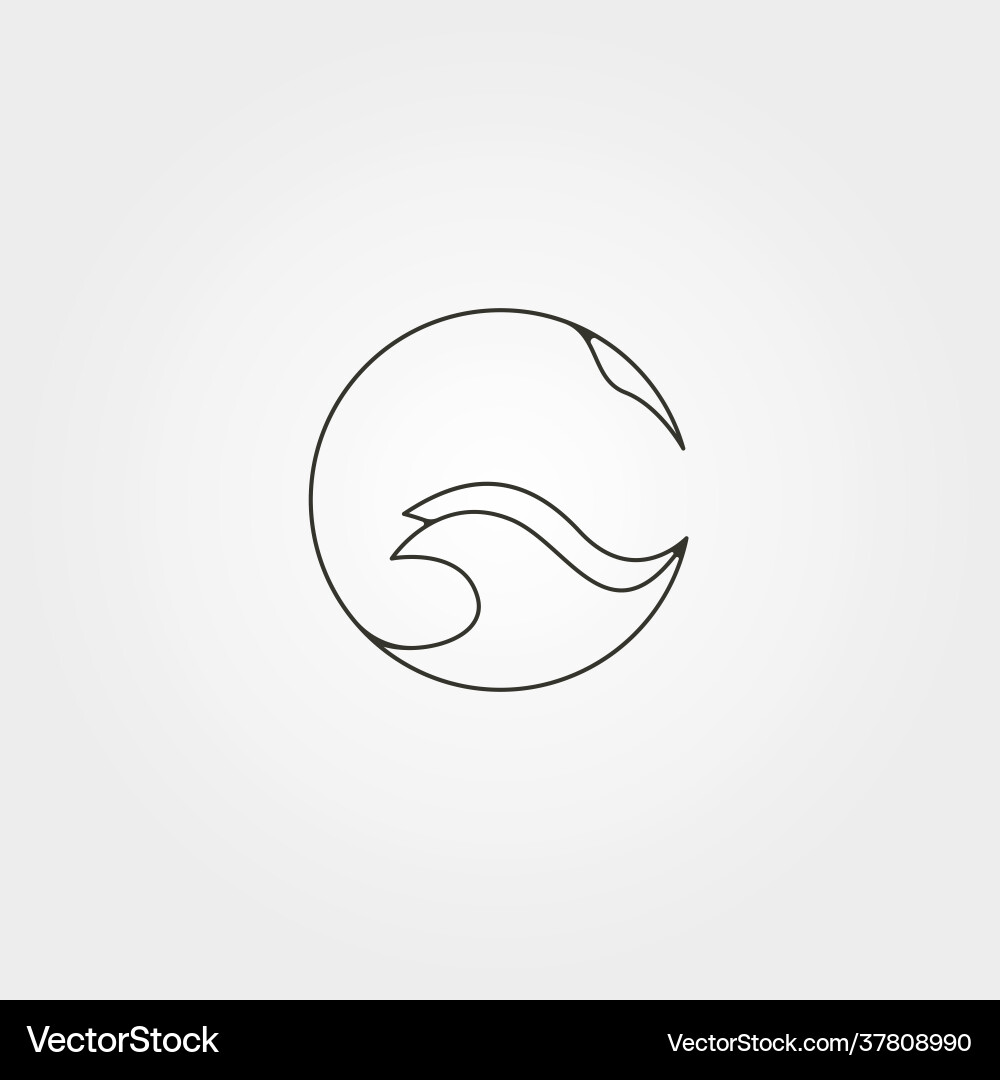 Stingray circle logo line art minimalist design