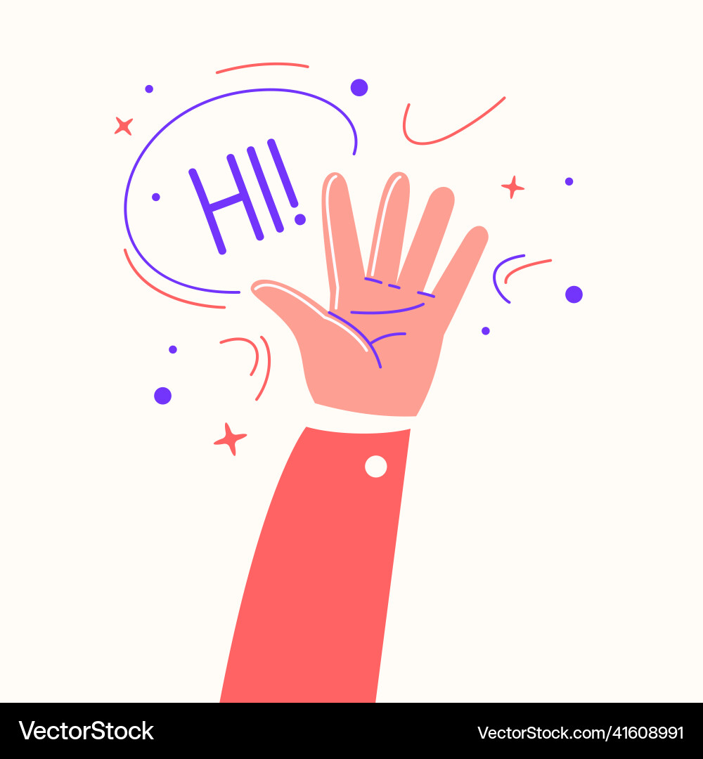 A welcoming hand gesture the man waves his Vector Image