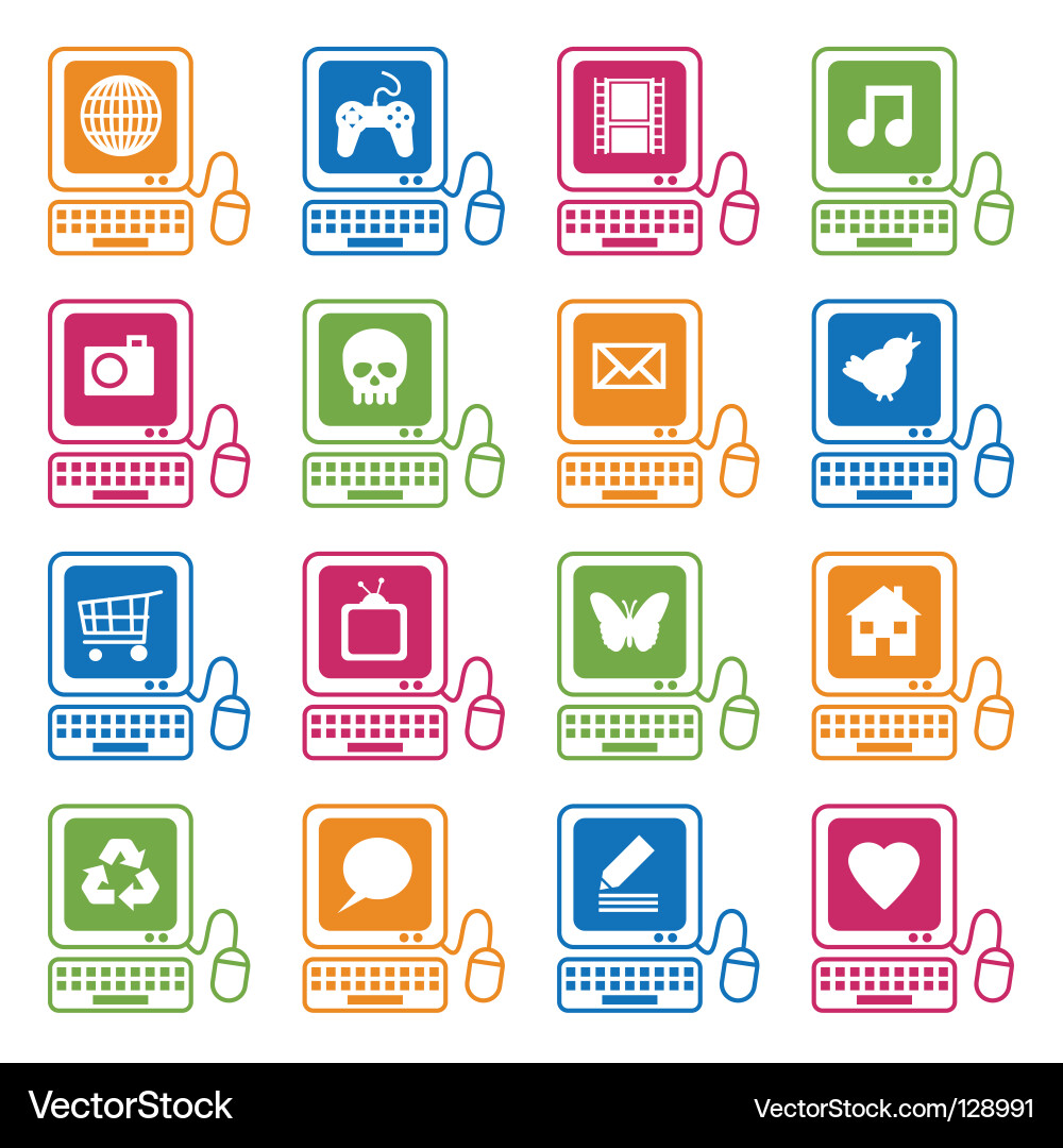 Computer Icon Set vector image