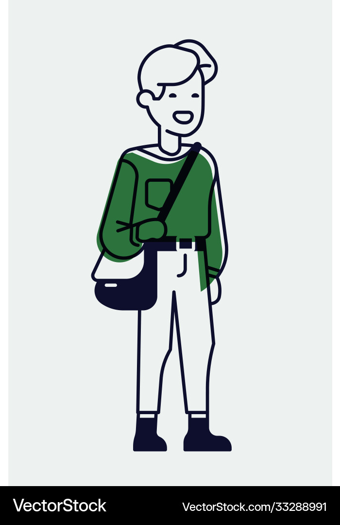 Cool linear on young adult student in trendy Cool linear on young adult student in trendy Vector Image