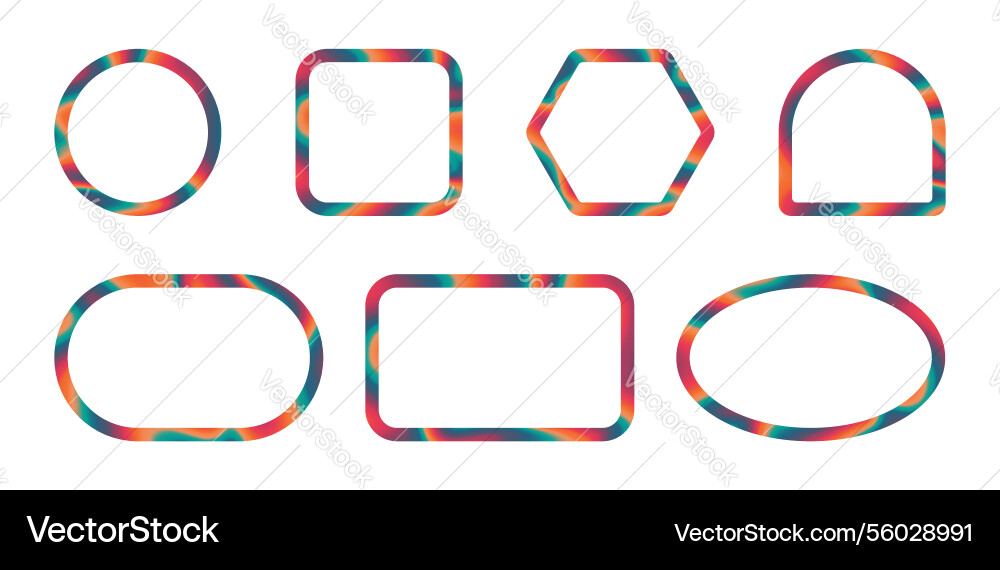 Multicolored frame set vector image