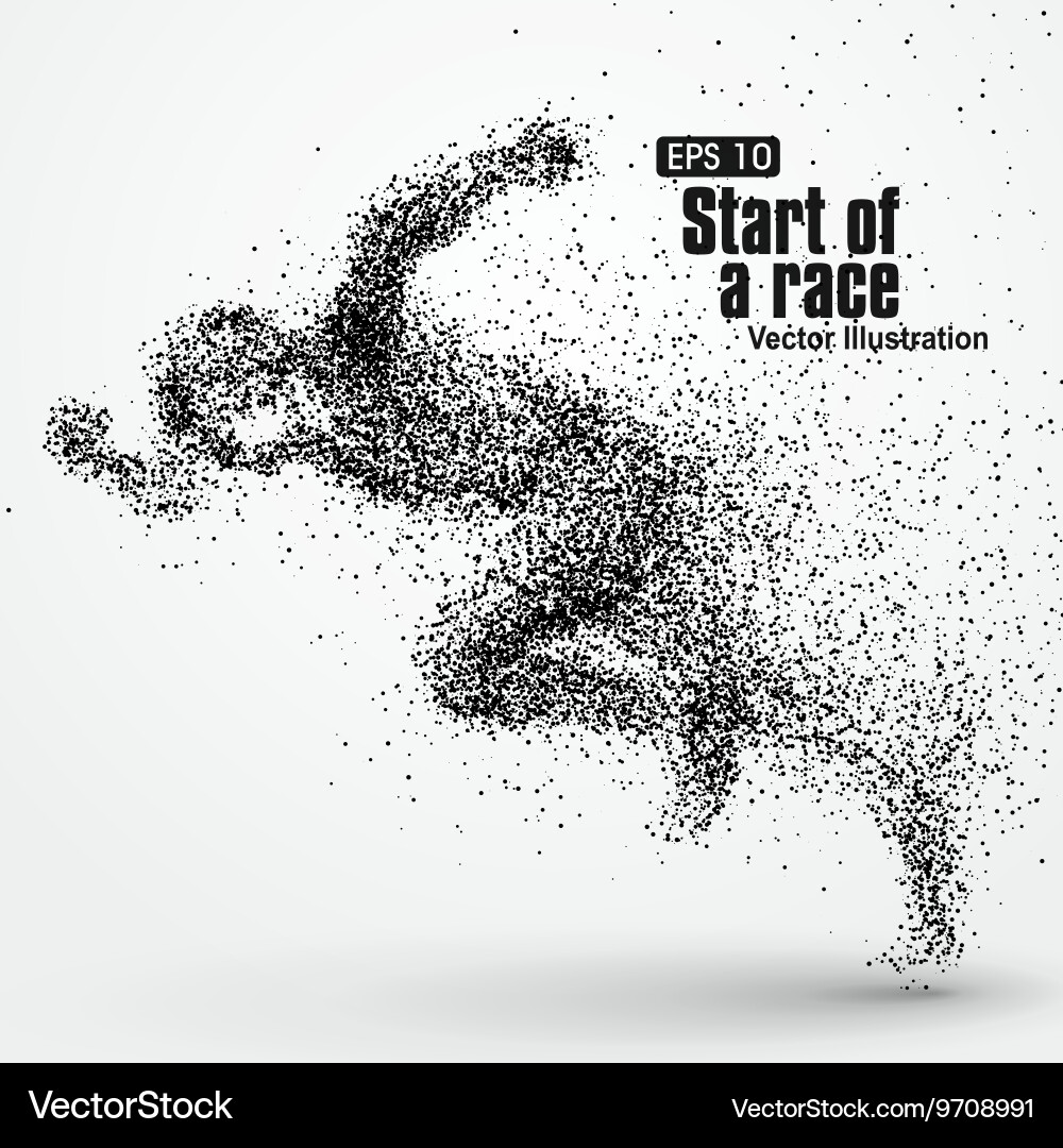 Running man particle divergent composition vector image