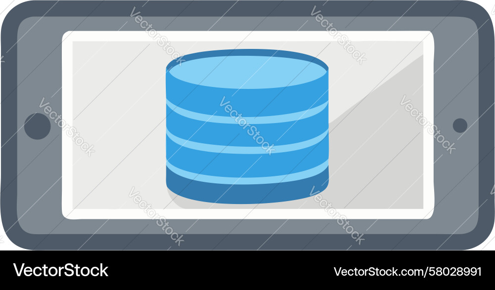 Tablet with Server Database Icon Vector Image