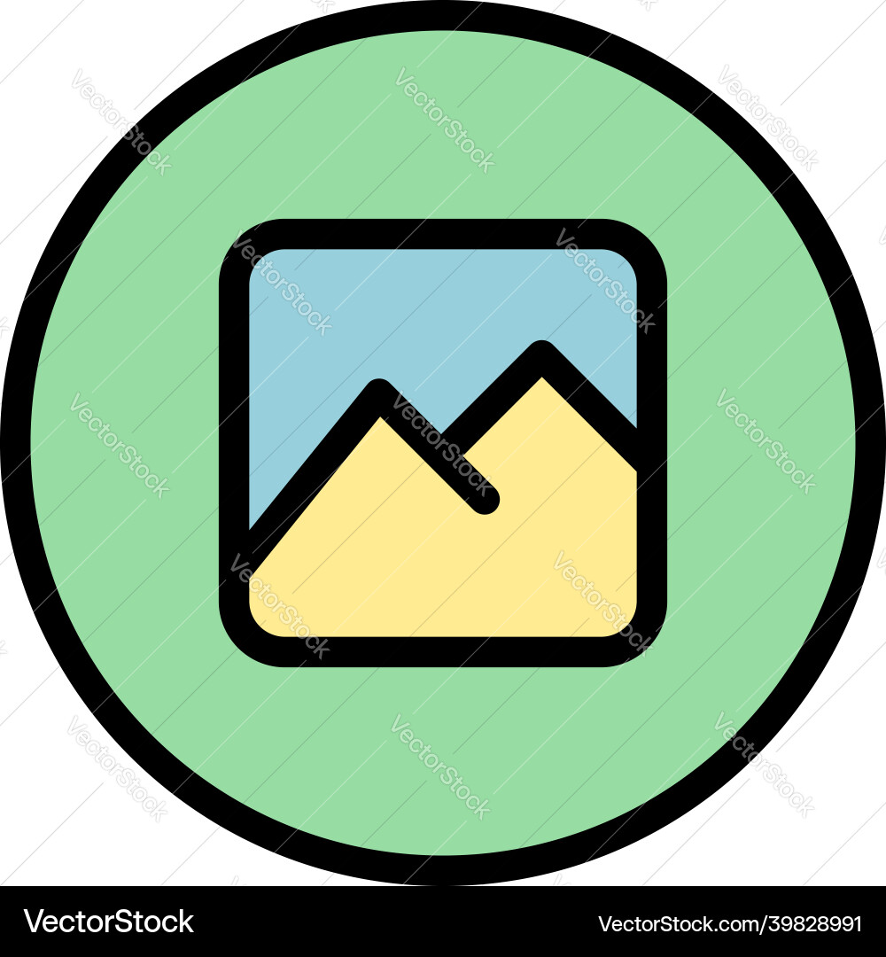 Upload picture interface icon color outline Upload picture interface icon color outline vector image