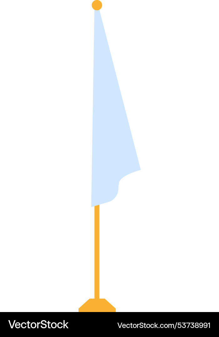 White flag on pole textile object color icon White flag on pole textile object color icon vector image