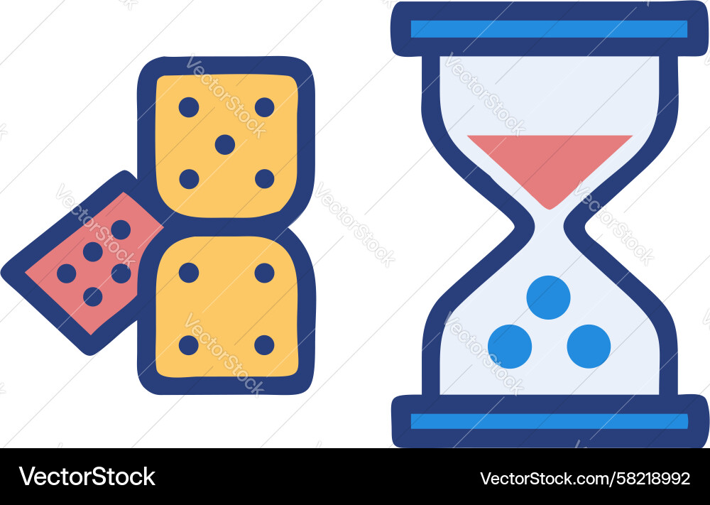 Dice Timer Game Icon Vector Image