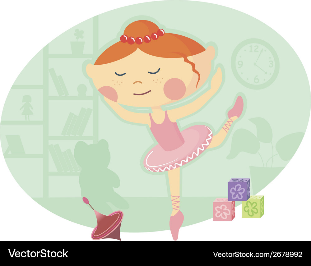 Kleine Ballerina in rosa Tutu Kleid Vektorbild