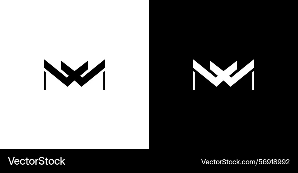 Modern and elegant letter wm initials logo design Vector Image