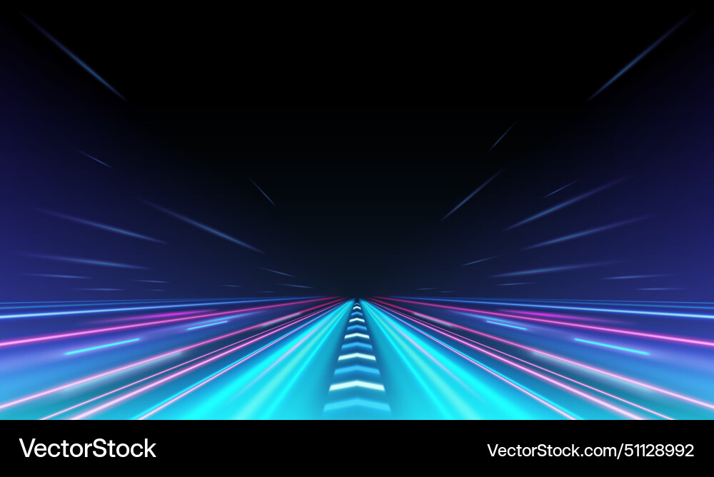 Road speed motion light effect background vector image