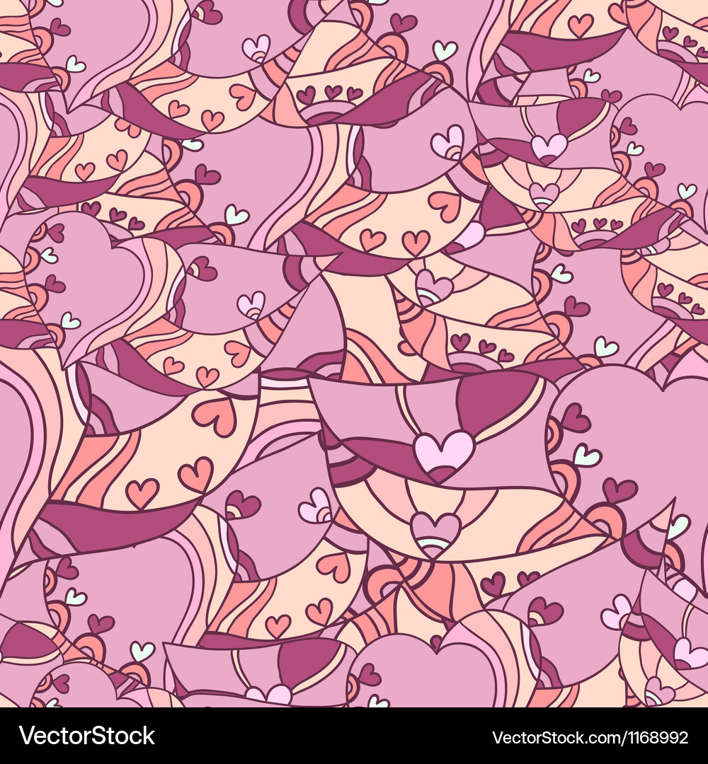 Seamless abstract pattern with hearts Vector Image