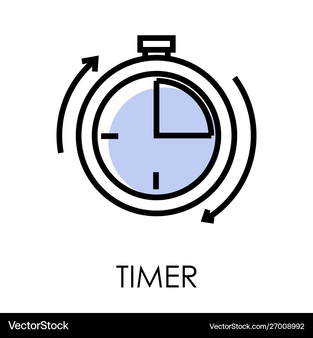 Stopwatch or timer clock isolated outline icon Stopwatch or timer clock isolated outline icon vector image