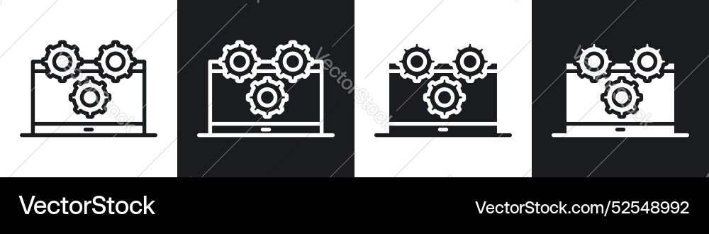 Technical support thin line icon set Vector Image