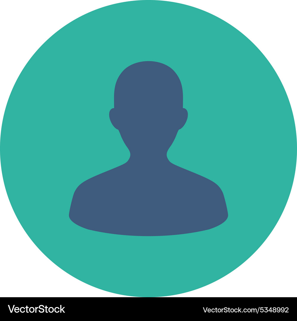 User flat cobalt and cyan colors round button Vector Image