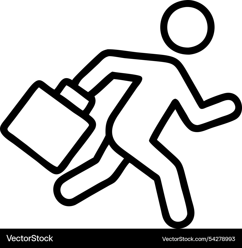 A man running with suitcase icon Vector Image