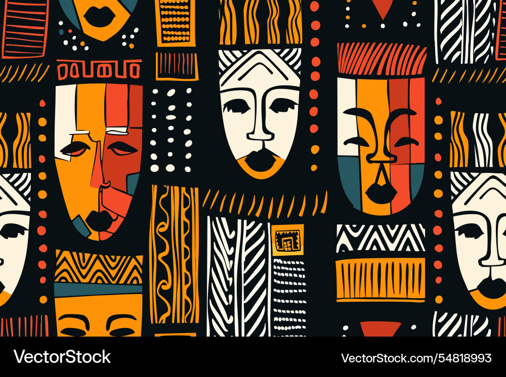 Abstract pattern with elements of african style Abstract pattern with elements of african style Vector Image