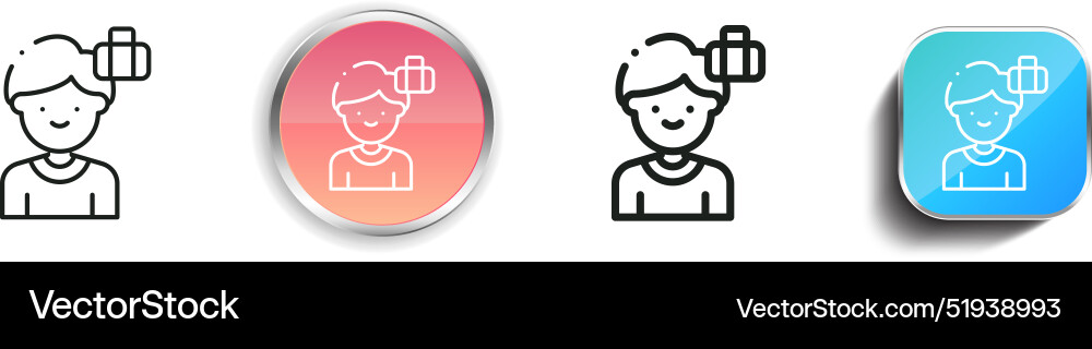 Businessman icon thin linear regular and button Vector Image