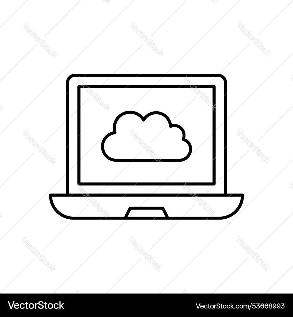 Cloud computing icon outline style design Cloud computing icon outline style design Vector Image