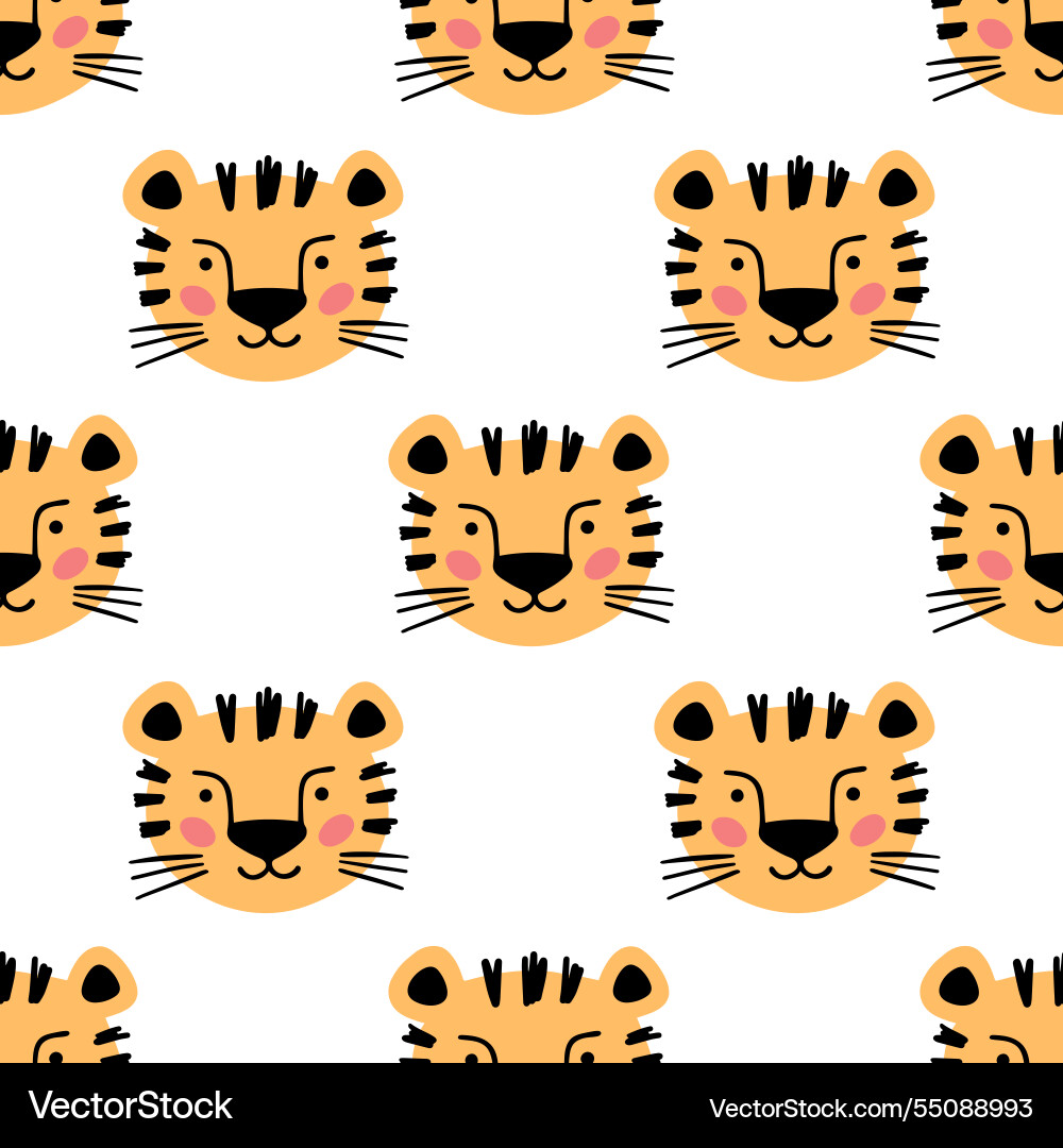 Cute scandinavian seamless pattern with little Vector Image