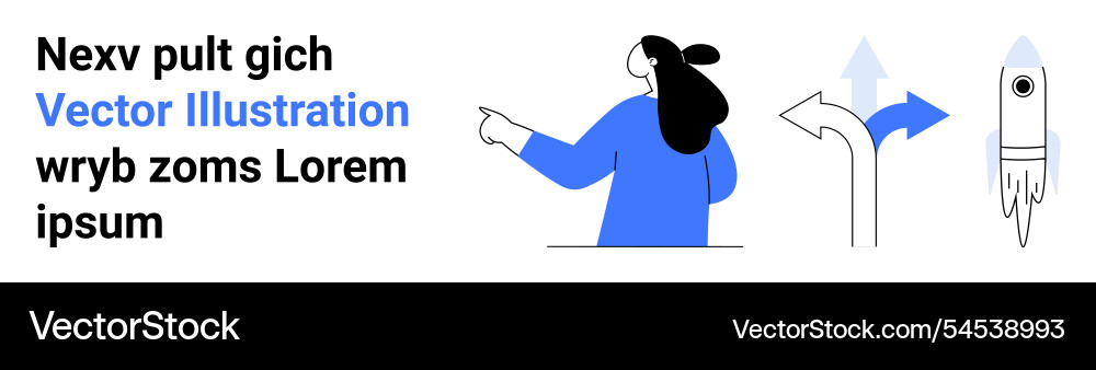Decision-making concept with person pointing Decision-making concept with person pointing Vector Image