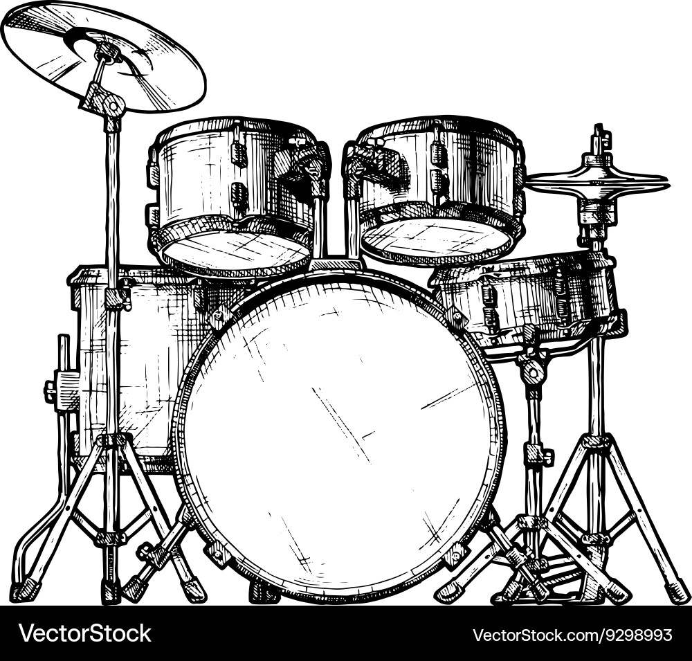 Drum kit Royalty Free Vector Image - VectorStock