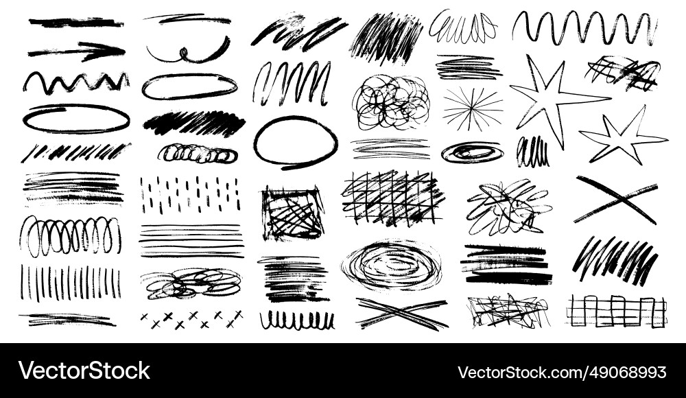 Grunge scrawl unterstreicht Holzkohle Grunge scrawl unterstreicht Holzkohle vektorbild