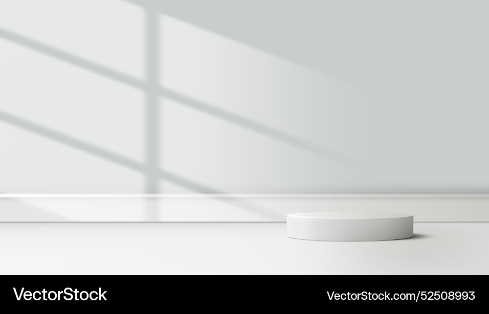 Minimalist white podium with sunlight casting Minimalist white podium with sunlight casting vector image