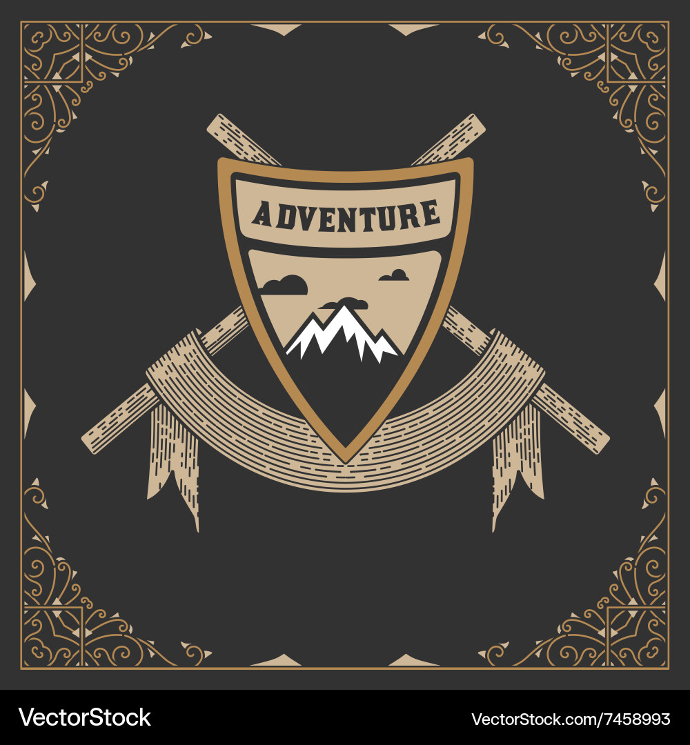 Retro frame and badge Vector Image