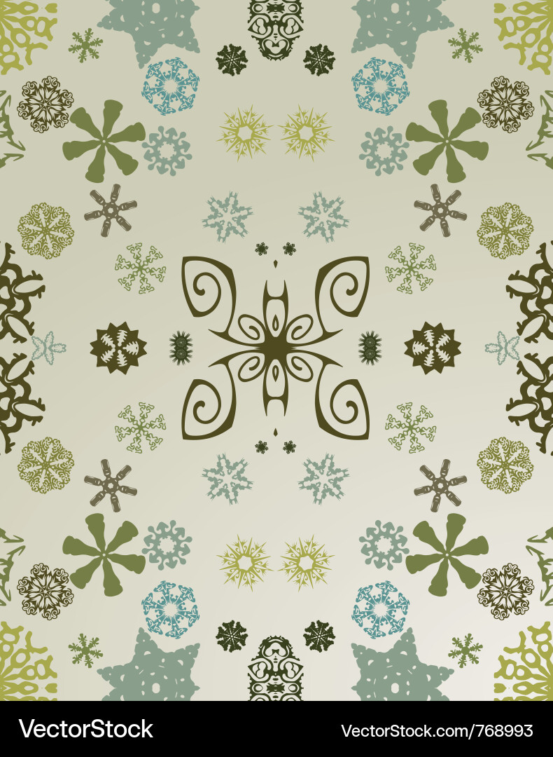 Retro Snowflake Background vector image