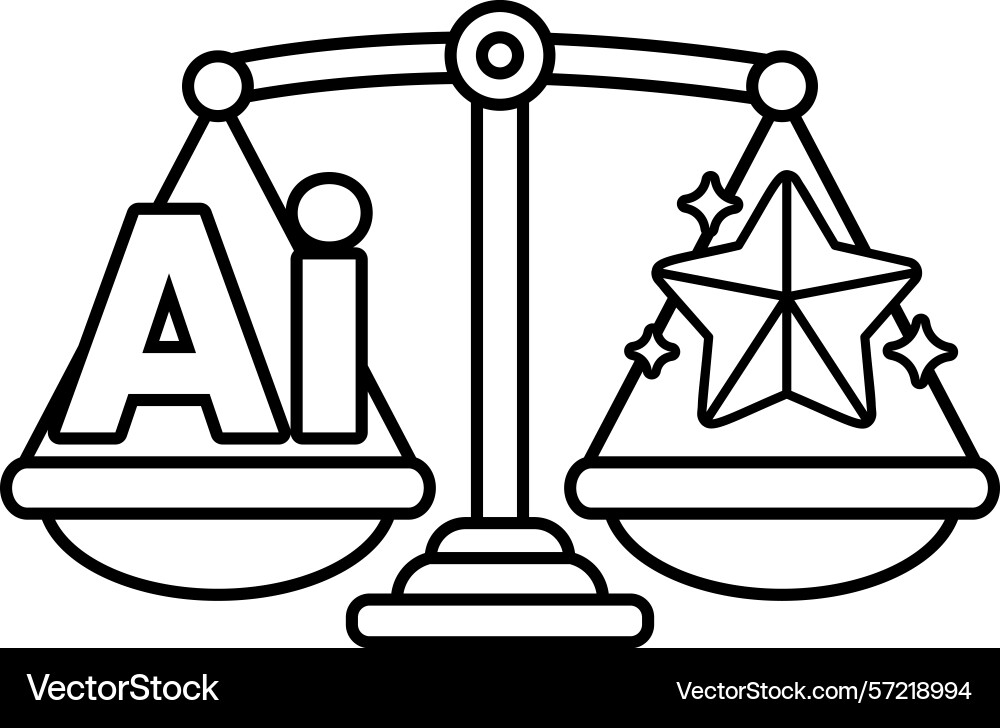 A scale with the letters ai on one side vector image
