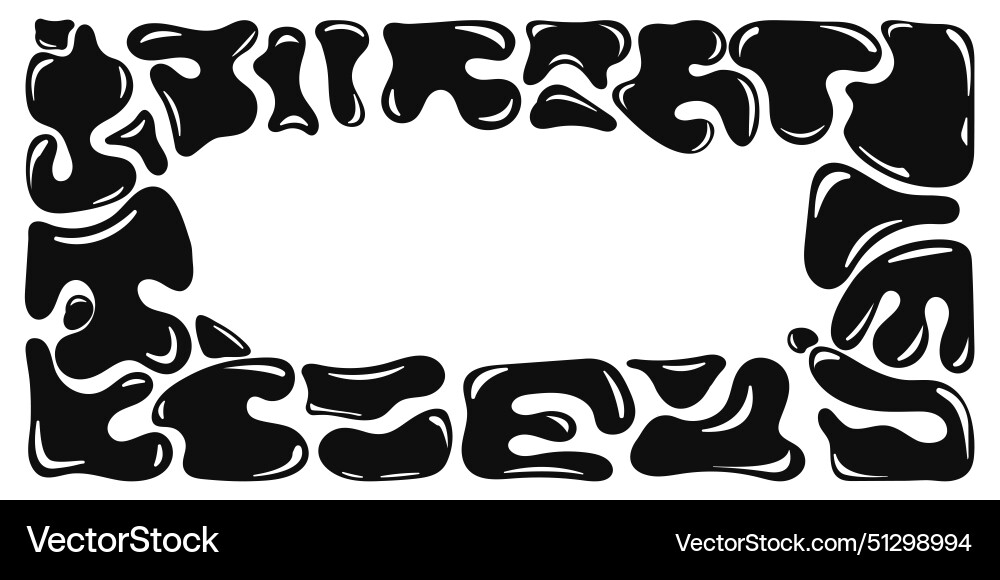 Abstract horizontal rectangular frame of wavy Vector Image