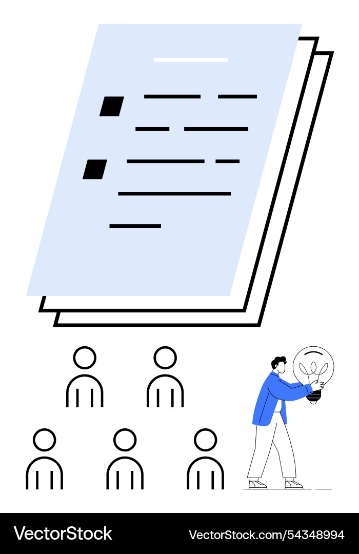 Collaborative document with teamwork and idea Collaborative document with teamwork and idea vector image