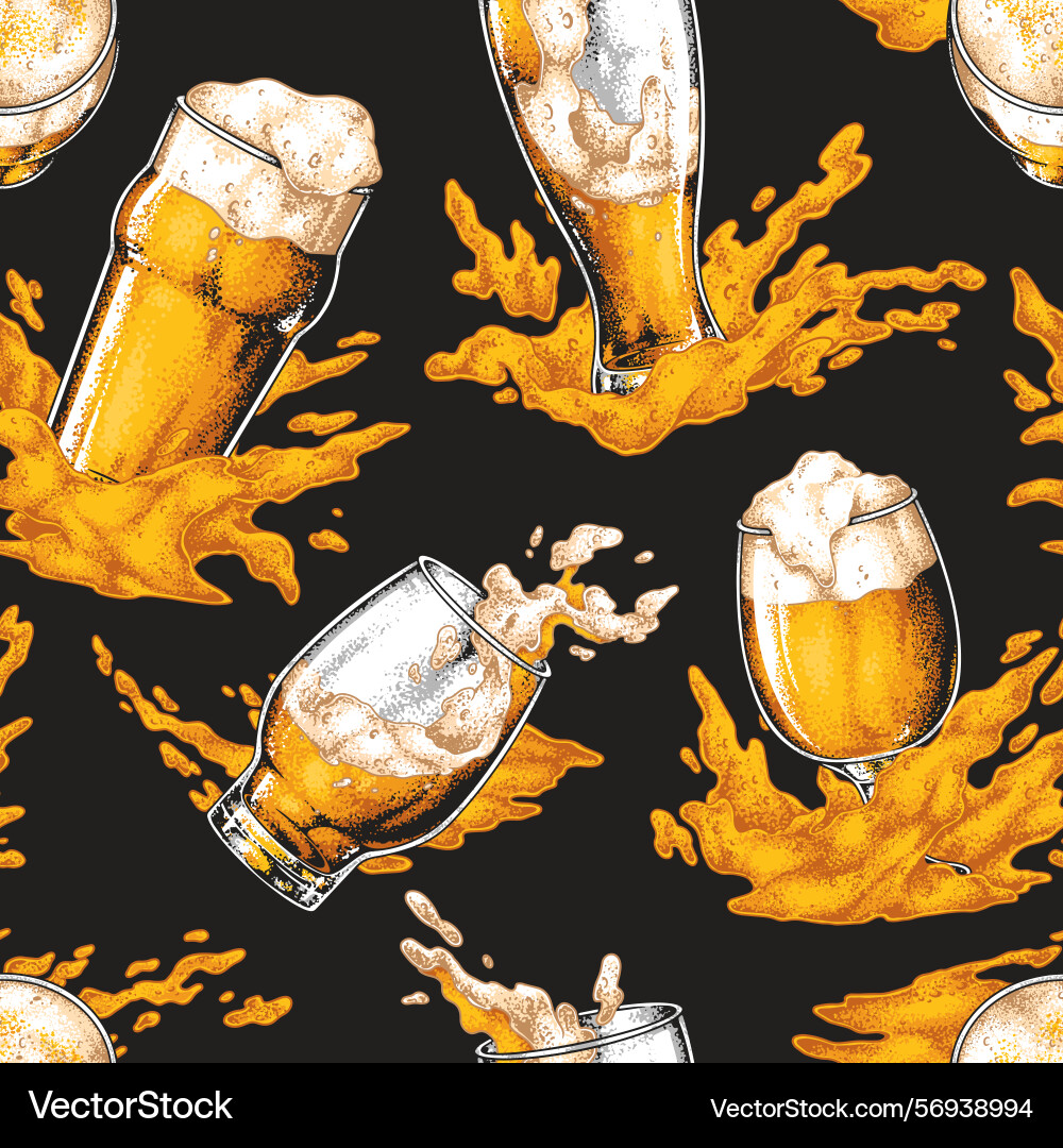 Enjoying various types of beer in lively setting Enjoying various types of beer in lively setting Vector Image