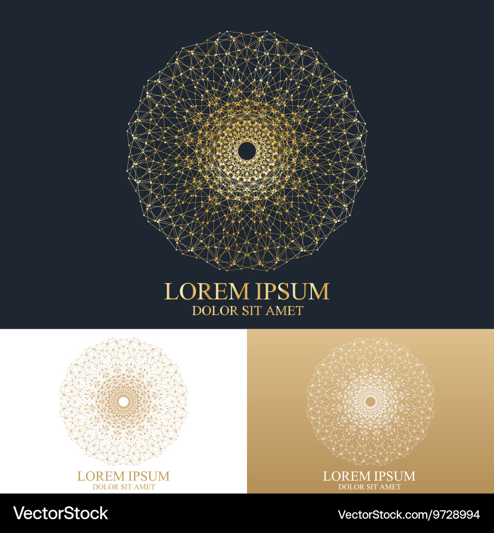 Geometric abstract round form with connected line Vector Image
